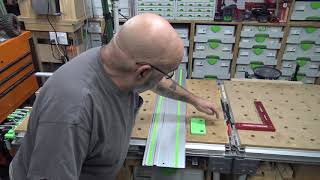 Squaring your Festool MFT table rail with Amantea Woodworks RAB rail alignment block system