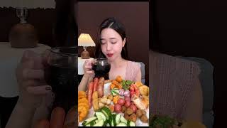 Mukbang Xiên sạch nhà chiên..Mời cả nhà mình ạ #mukbang #xienban