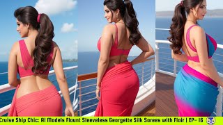 Cruise Ship Chic: AI Models Flaunt Sleeveless Georgette Silk Sarees with Flair | EP- 16