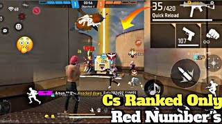 Cs Ranked Only Red Number Unstoppable 🤯 gameplay in Garena free fire -