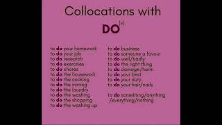 Collocation with Do, Have