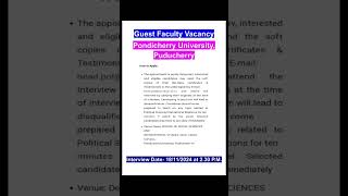 Guest Faculty Vacancy 2024# teachingjobs#jobseekers# facultyjobs#teaching#job#apply