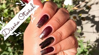 Diseño Otoñal | Diseño en tono vino/NailsByFany