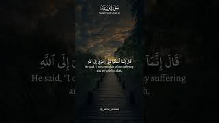 I only complain of my suffering and my grief to Allāh. Surah Yusuf Ayah 86 #islamsobhi #quran #short