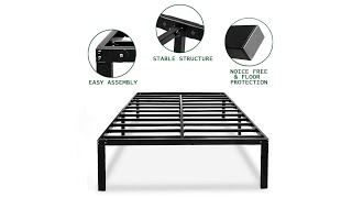 Queen Bed Frame Metal No Box Spring Needed 14 Inch Platform Heavy Duty Beds Frames with Storage