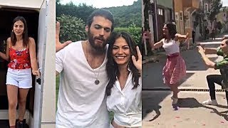 ERKENCİ KUŞ İLK BÖLÜMÜ KAMERA ARKASI, DEMET ÖZDEMİR ERİK DALI OYNADI, MAHALLE SAHNESİ ÇEKİMİ