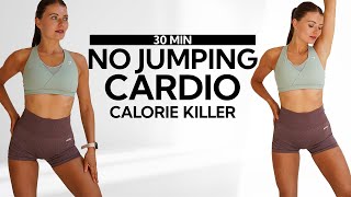 30 MIN NO JUMPING CARDIO HIIT WORKOUT FOR WEIGHT LOSS- Intense Fat Burn