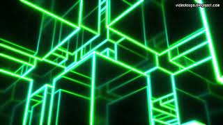 VJ LOOP 105 - 4K - 30 min - Live Background - Cyan & Green Retro Cubes Vertical