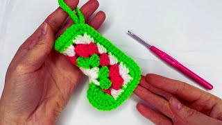 Super EASY & CUTE Crochet Mini Stocking Christmas Ornament