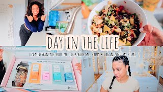 day in the life vloggg | updated skincare routine, cook with me, hauls + organizing my home