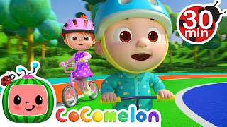 JJ learns how to ride a bike - Play Safe Please! | CoComelon Nursery Rhymes & Kids Songs