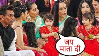 Bipasha Basu Daughter Devi Cute Moments From Durga Puja Pandal With Mummy And Daddy