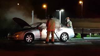 Car Fire -  Bay st S and Stuart St Hamilton Ontario