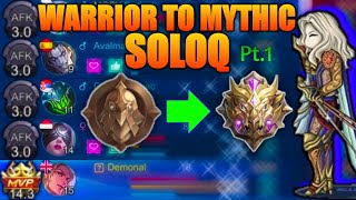 Lancelot Warrior to Mythic in SoloQ | Part 1 | MOBILE LEGENDS: Bang Bang