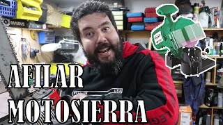 como afilar la cadena de una motosierra con la afiladora de Amazon