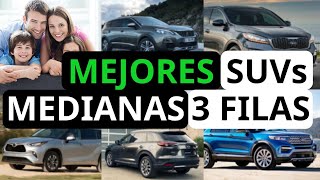 Las 10 MEJORES SUVs MEDIANAS de 3 filas del 2020