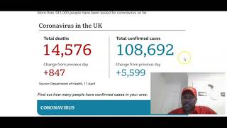 UK Covid-19 Cases Update as of 17 April 2020