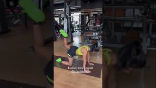 Donkey kick tutorial #fitness #fatlossjourney #strengthtraining #warmup