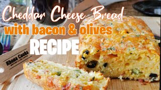 Cheddar Cheese Bread with bacon and olives | Rhona's Diary