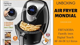 Air Fryer Mondial | UNBOXING | Fritadeira Family inox Digital Touch AF-30 DI - 3,5 L