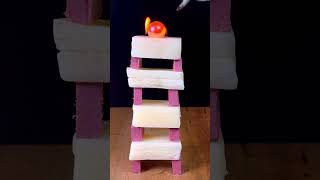 Experiment 1000°C RHCB vs Candle Wax Tower 🕯️😱#satisfying #asmrsounds #experiment #science