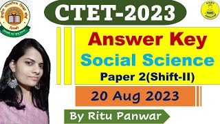 CTET-2023|Answer Key|Social Science (SST)| Paper-2|Junior level|20-08-2023 |Social Studies