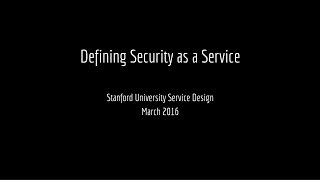 ISO - Defining Security as a Service