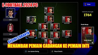 Menambah pemain cadangan di efootball 2024