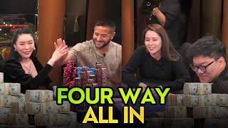 Four Way ALL IN for $113,300 at High Stakes Live Cash Game