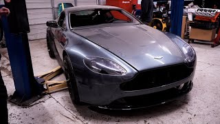 Installing some Carbon Fiber from ECPS Group on our Wrecked Aston Martin Vanatge!