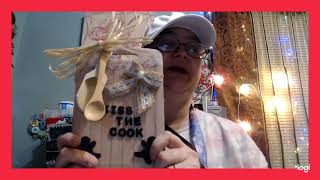 Faux Wooden Cutting Board Wall Hanging "Kiss The Cook" Tutorial!!