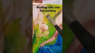 watch me add brilliant colors to this oil painting #art #artist #colors