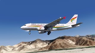 [P3Dv4] Tibet Airlines A319 landing at Lhasa Gonggar Airport