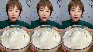 🧊❄️🥶Mukbang ice/shaved ice/crushed hard ice/ice with cream/ice Asmr/sound crunchy