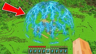 How I Build this Protective DOME of FORCE FIELD covers in My Minecraft Village ??? Lightning Dome !!