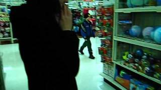 Courtnee kicks balls in walmart #2