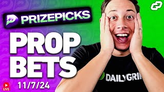 TOP PRIZEPICKS NBA, NFL, CFB, CBB & NHL PLAYER PROPS for TODAY 11/7 | Sports Betting (LIVE)