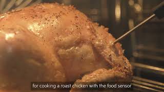 Roasting a chicken using a food sensor probe in your new AEG Command Wheel Oven | AEG