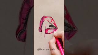 how to draw glossy lips 💋💋 #youtubeshorts