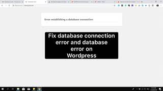 How to Fix the Error Establishing a Database Connection in WordPress