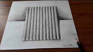 Cement Roofing Sheet 3D Pencil Drawing - drawing sheet