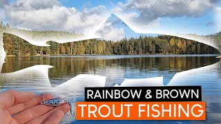 RAINBOW and BROWN TROUT fishing at a BEAUTIFUL lake!