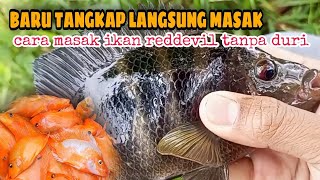 CARA MASAK IKAN REDDEVIL TANPA DURI || HASIL MANCING