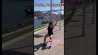 Getting in a quick workout along Douro River in Porto, Portugal 🇵🇹 #travel #workout