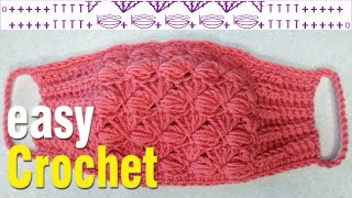 Easy Crochet: How to Crochet a Face Mask. The Horizontal Puff Stitch Face Mask pattern & tutorial.