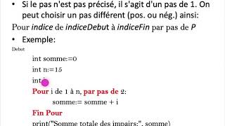 ALGO1 - Chapitre 1 : Rappels pseudo-code - Partie2 : Si, Pour, TantQue