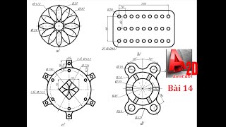 Học autocad cơ bản Bài 14 , Giải bài tập autocad 2d , autocad tutorial for beginners