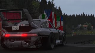 Porsche 911 (993) RWB realistic rain graphic hillclimb - Assetto Corsa gameplay