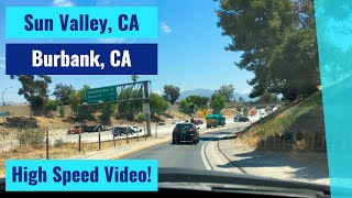 Sun Valley, CA to Burbank, CA - High Speed Driving Video Time Lapse