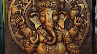 Ganesh clay mural making full process for home decor fiber art | Art Tech